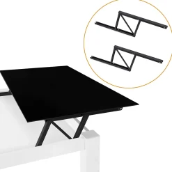 Emuca Charnière D'Ameublement-Ensemble de mécanismes de levage pour tables basses, permette elevare la mesa 192mm, Acier, Peint en noir