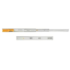 Compas, Coulisse Et Coulisseau-Emuca Jeu de coulisses à billes pour tiroirs à sortie totale, fermeture amortie, hauteur 45mm, longueur 650mm, Acier, Zingué