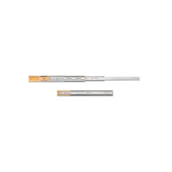 Compas, Coulisse Et Coulisseau-Emuca Jeu de coulisses à billes pour tiroirs à sortie totale, fermeture amortie, hauteur 45mm, longueur 400mm, Acier, Zingué