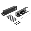 Emuca Range-Fil Et Cache-Fil|Range-Fil Et Cache-Fil-Lot de 2 Chemin de câbles sous le bureau, Longueur 430 mm, Acier, Peint en noir