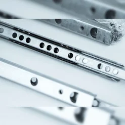 Emuca Lot de 5 jeux de coulisses de tiroir, roulement à billes, hauteur 17mm, profondeur 342mm, sortie partiel, Zingué