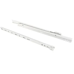 Compas, Coulisse Et Coulisseau-Emuca Lot de 5 jeux de coulisses de tiroir T30, fermeture à glissière, longueur 500mm, coulisse à sortie partielle, Acier, Blanc