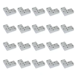 Emuca Pied De Meuble-Lot de 20 pieds pour meuble Alumix 8, hauteur 12mm, Plastique, Peint en aluminium