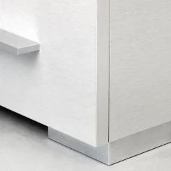 Emuca Pied De Meuble-Lot de 20 pieds pour meuble Alumix 8, hauteur 12mm, Plastique, Peint en aluminium