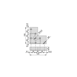 Emuca Pied De Meuble-Lot de 20 pieds pour meuble Alumix 8, hauteur 12mm, Plastique, Peint en aluminium