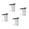 Emuca Lot de 4 pieds pour meuble Alumix 1, hauteur 100mm, Plastique, chromé