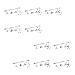 Emuca Lot de 10 pistons pour portes Relevable H, 5kg, course 100mm, avec loquets, acier et plastique, gris métallisé