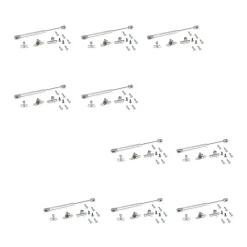 Emuca Lot de 10 pistons pour portes Relevable H, 11kg, course 100mm, avec loquets, acier et plastique, gris métallisé