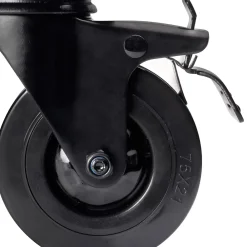 Emuca Pied De Meuble-Lot de 4 roulettes Black avec plétine de montage, diamètre 75mm, Plastique et Acier, Noir
