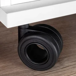 Emuca Pied De Meuble-Lot de 4 roulettes Hole avec plétine de montage, diamètre 65mm, Acier, Peint en noir et Plastique