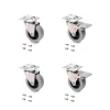 Emuca Pied De Meuble-Lot de 4 roulettes Slip avec plétine de montage, diamètre 50mm, Acier et Plastique, Gris Plastique