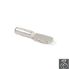 Emuca Equerre De Fixation-Support pour étagères en bois, cuillère, D. 5 mm, Acier, Nickelé, 50 ut.-