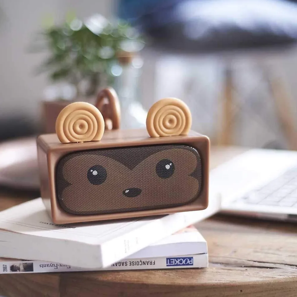 Mobility On Board Enceinte, Écouteur Et Casque-Enceinte Adorable stéréo Monkey - - Enceinte Bluetooth Monkey Marron