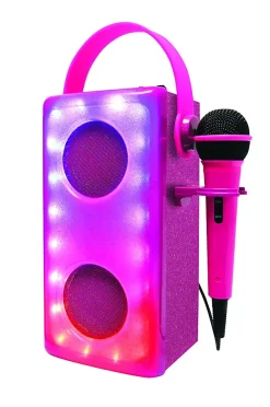 Lexibook Enceinte Bluetooth lumineuse Rose avec micro