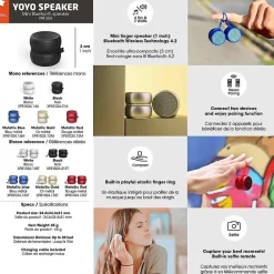 Xoopar Enceinte Bluetooth YOYO Stéréo - Or - - Enceinte Bluetooth Or Or