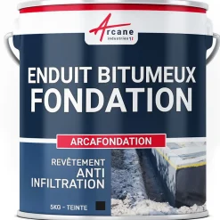 Arcane Industries Etanchéité Des Fondations-Enduit bitumineux pour Fondations Murs enterrés - ARCAFONDATION. Noir - 5 kg -