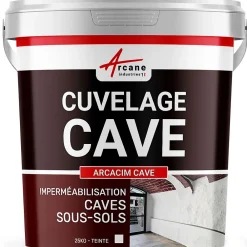 Arcane Industries Enduit de cuvelage hydrofuge - Étanchéité cave sous-sol garage / ARCACIM CAVE Blanc - 25 kg -