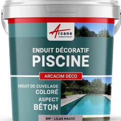 Arcane Industries Etanchéité Des Fondations-ENDUIT DE CUVELAGE PISCINE FINITION BETON CIRE - ARCACIM DECO Lilas Mauve - 8 m² -