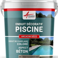 Arcane Industries ENDUIT DE CUVELAGE PISCINE FINITION BETON CIRE - ARCACIM DECO Rosetto Marron Rose - 8 m² -