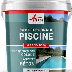 Arcane Industries ENDUIT DE CUVELAGE PISCINE FINITION BETON CIRE - ARCACIM DECO Isatis Blanc - 8 m² -