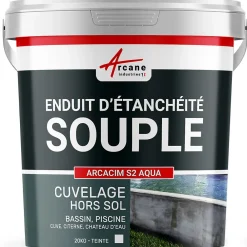 Arcane Industries Enduit d'étanchéité Piscine Cuve Hors Sol - ARCACIM S2 AQUA. Blanc - 20 kg -