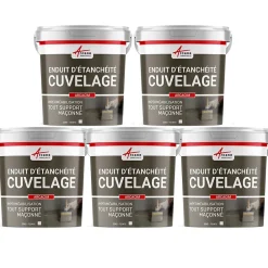 Arcane Industries Enduit Hydrofuge pour support maçonné - ARCACIM Gris - Offre Spéciale : 5 x 25 Kg -