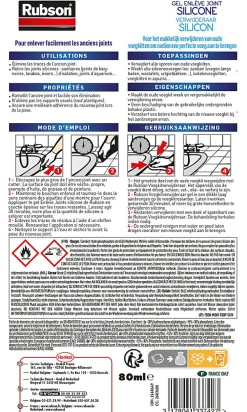 Rubson Mastic, Cartouche Joint Et Silicone-Enlève joints Easy Service tube 80ml