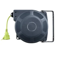 Diall Enrouleur Électrique-Enrouleur automatique de câble mural H05VVF 3G 1,5mm² 15m