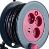 Zenitech Enrouleur bricolage 3 prises + 2 USB-A/C - Rose -