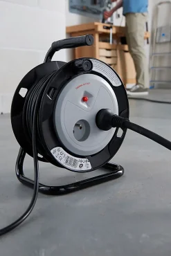 Enrouleur Électrique-Enrouleur de bricolage H05VVF 3G1mm² 2 prises 15m