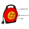 Velamp Enrouleur de câble domestique 4 prises Schuko standards, câble H05VV-F3G1.0MM2, 10M ,CE