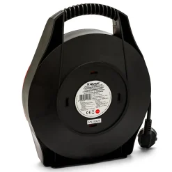 Velamp Enrouleur de câble domestique 4 prises Schuko standards, câble H05VV-F3G1.0MM2, 10M ,CE