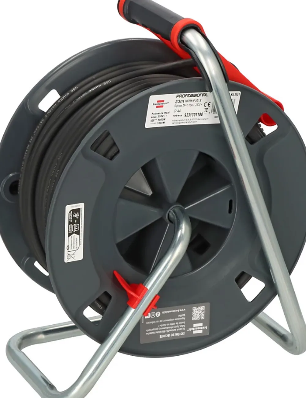 Brennenstuhl Enrouleur Électrique-Enrouleur de câble 300 KU 3101 Professional 33m H07RN-F 3G1,5 IP44 -