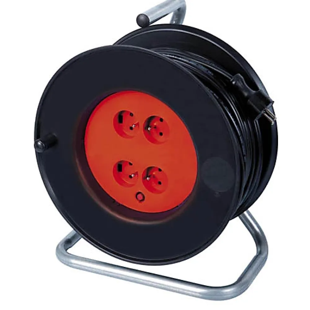 Ribimex Enrouleur de Câble électrique 4 prises 40 M 3100 W