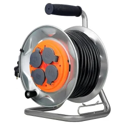 Zenitech Enrouleur Électrique-Enrouleur de chantier IP44 - 4 prises 25m