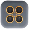 Zenitech Enrouleur domestique 4x2P+T - 7m orange