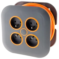 Zenitech Enrouleur domestique 4x2P+T - 7m orange