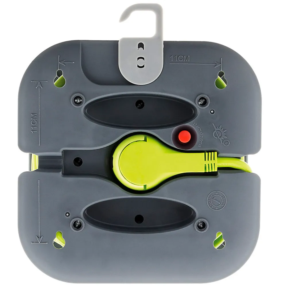Zenitech Enrouleur Électrique-Enrouleur domestique 4 x 2P+T - 7m - vert