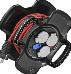 Brennenstuhl Professionalline Enrouleur électrique compact XGUM 3 prises 10 m H07RN-F 3G1,5 rouge Brennenstuhl