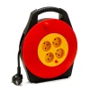 Velamp Enrouleur Électrique-Enrouleur électrique domestique 10m, H05VV-F3G1.0MM2, 4 prises françaises 2P+T 16A, NF, CE