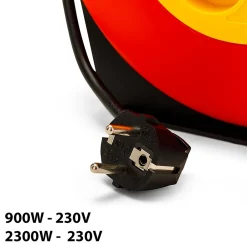 Velamp Enrouleur Électrique-Enrouleur électrique domestique 10m, H05VV-F3G1.0MM2, 4 prises françaises 2P+T 16A, NF, CE