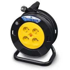 I-Watts Pro Enrouleur électrique 25m - 4 prises, Protection Enfant, Câble H05VV-F 3G1.5mm²