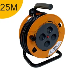 Arcotec Enrouleur 25m H05VV-F 3G1.5 - 4 prises 16A - garantie 2 ans