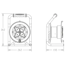 Arcotec Enrouleur Électrique-Enrouleur PRO de chantier 3G2.5 25m IP44 platine fixe (anti twist) - câble H07RN-F- 4 prises 16A - garantie 2 ans