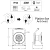 Arcotec Enrouleur PRO de chantier 3G2.5 40m IP44 platine fixe (anti twist) - câble H07RN-F- 4 prises 16A - garantie 2 ans