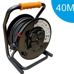 Arcotec Enrouleur PRO de chantier 3G2.5 40m IP44 platine fixe (anti twist) - câble H07RN-F- 4 prises 16A - garantie 2 ans