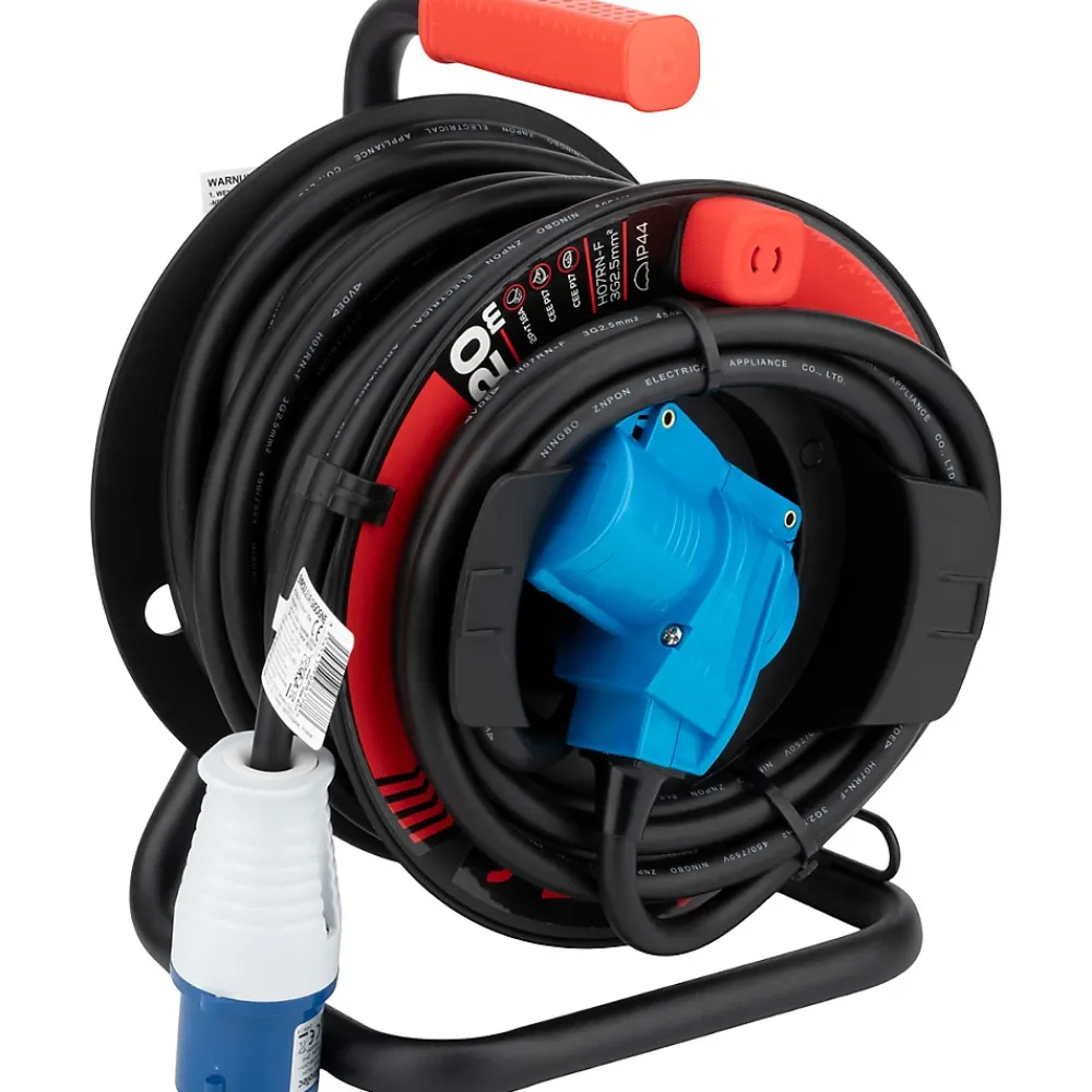 Protec Enrouleur Schuko/CEE P17 20m - Noir/Bleu -