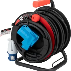 Protec Enrouleur Schuko/CEE P17 20m - Noir/Bleu -