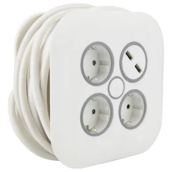 Zenitech Enrouleur Schuko 3 prises + 2 USB 7m