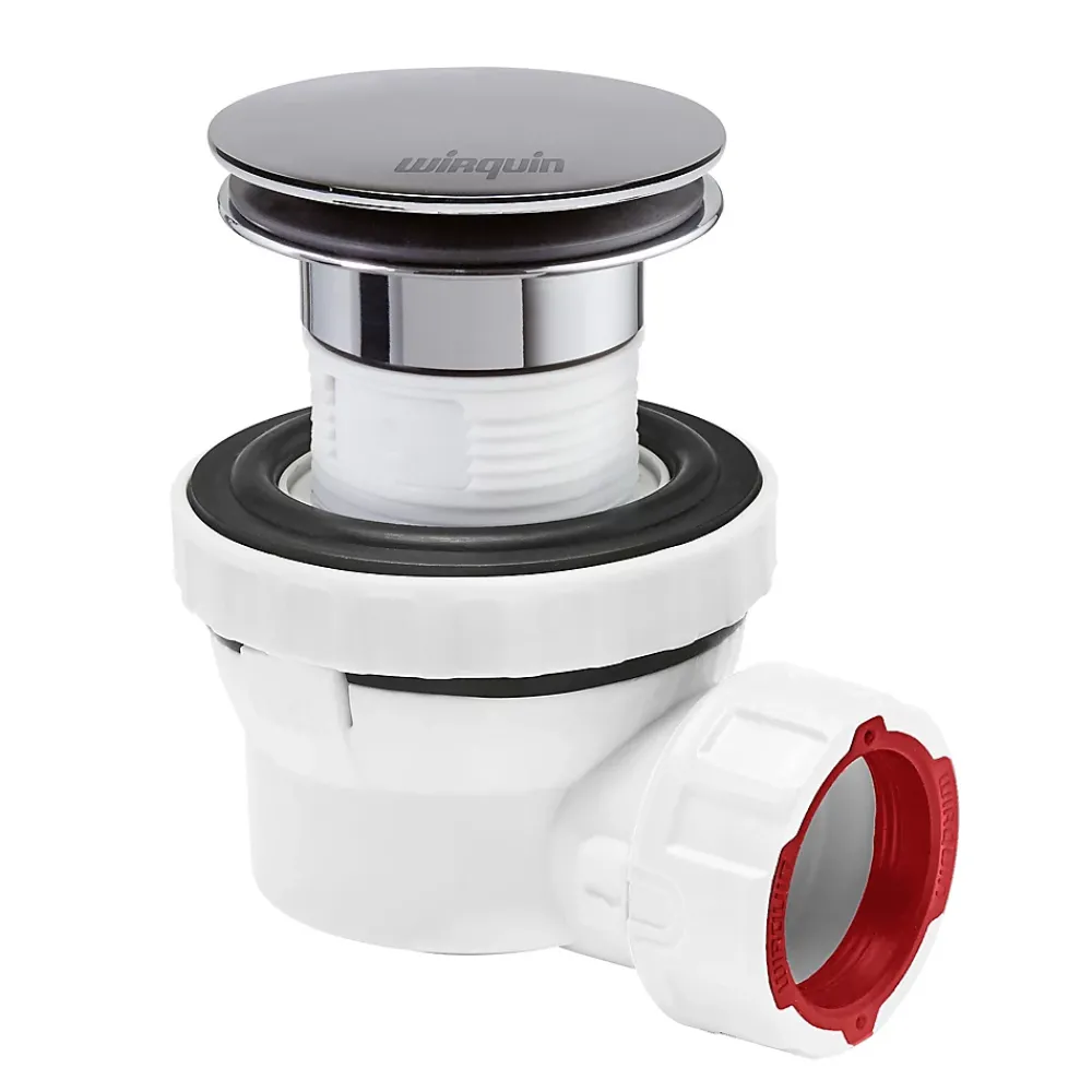 Wirquin Ensemble bonde et siphon de lavabo Quick-Clac Nano 6.7 Sortie Ø32 mm - 1/4 de tour